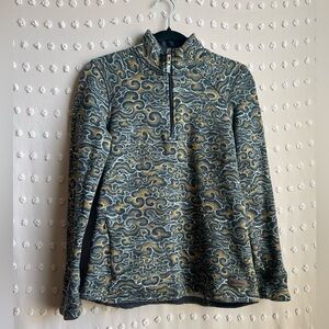 Sherpa Namala Zip‎ Tee Fleece Jacket Sz M Kharani Brown Grey